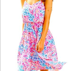 COPY - Lilly Pulitzer Dominica dress in print coco coral crab. Size XL NWT